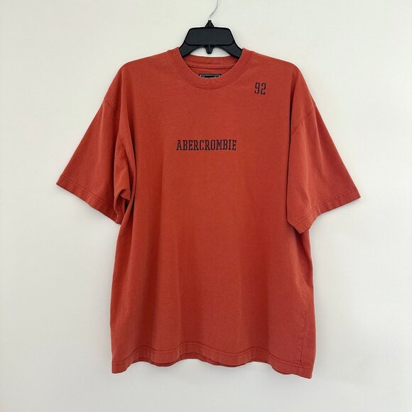 Vintage Y2K Abercrombie Fitch Mens Short Sleeve T Shirt Size XL Grunge Orange - Picture 1 of 7